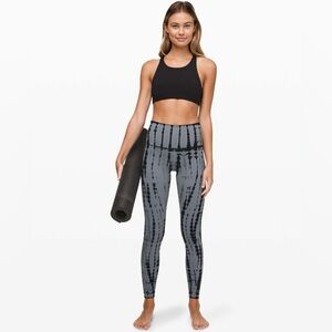 lululemon athletica Gray & Black Tie-Dye High-Rise Leggings